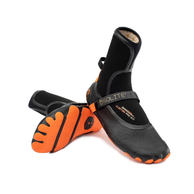 Booties 5mm SOLITE Custom Pro 2.0 (Orange/Black) Includes Heat Booster Socks