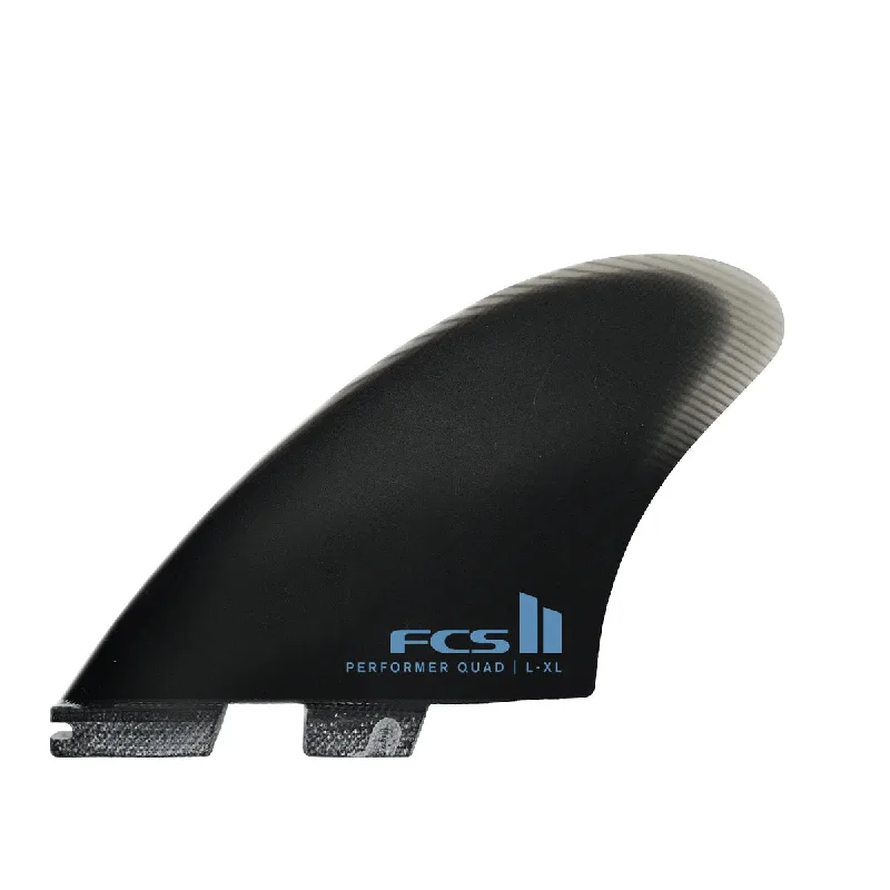 surfboard fins for precise carving-FCS II Performer PG Quad Fin Set-Black-L-XL