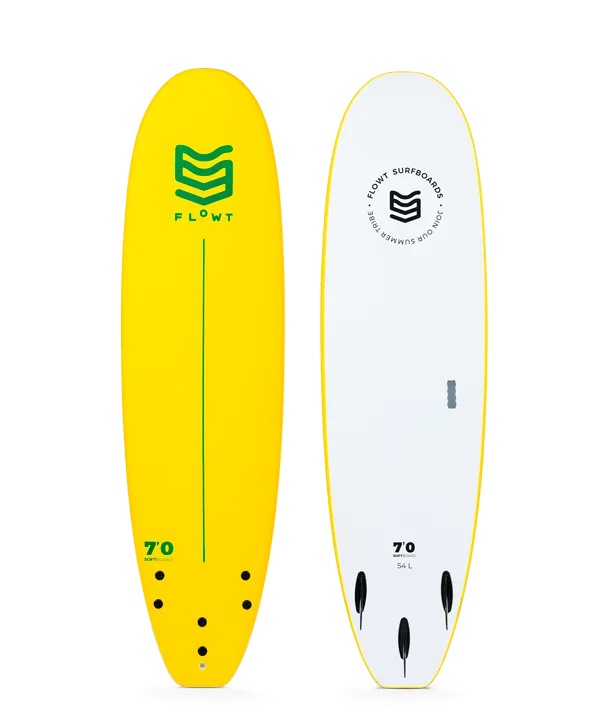 surfboards for speed and control-Flowt Standard Soft Top 7'0"-Yellow