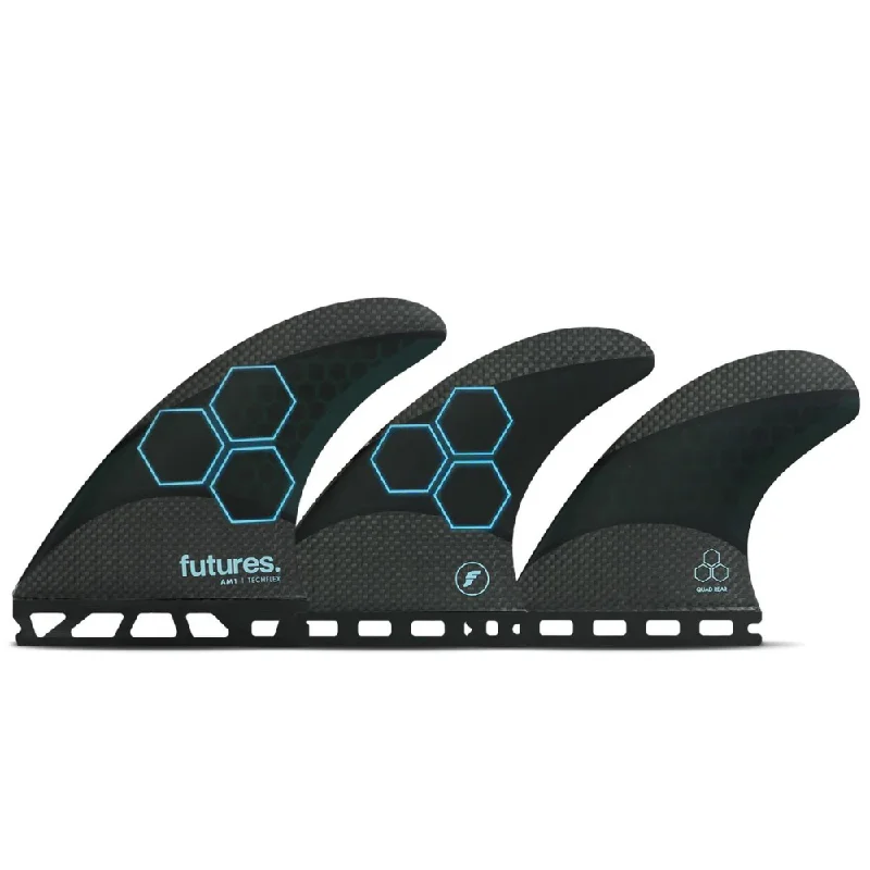 surfboard fins for greater flexibility-Future Fins AM1 Techflex 5-Fin Set Black-Blue M