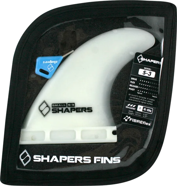 surfboard fins for better control-Shapers Australia S-3 Future Natural 3fin Set Surfboard FIN  -  SET OF 3PCS