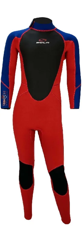 Sola Kids Storm Back Zip 3/2mm Fullsuit Wetsuit Red Blue