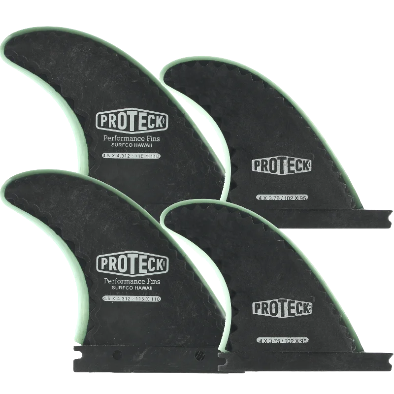 fin designs for maximum performance-Proteck Perform Ffs Quad 4.5+4.0 Black Surfboard FIN  -  SET OF 4PCS