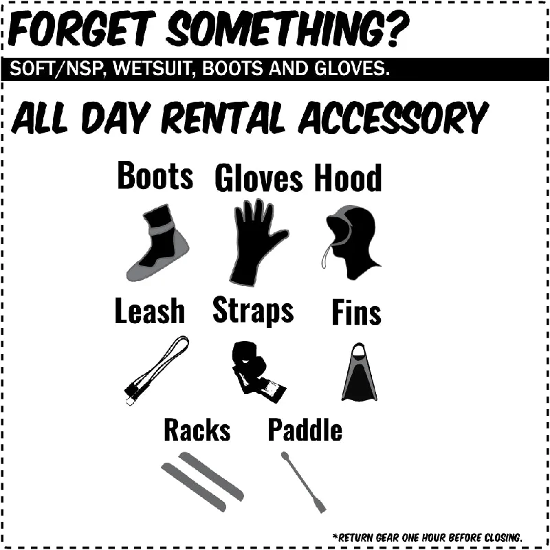 Surf & Wetsuit Accessory Rentals