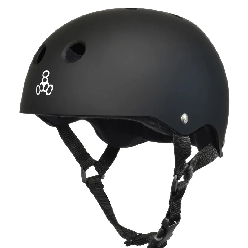 surfboards for competition-Triple 8 Black Rubber/White Helmet