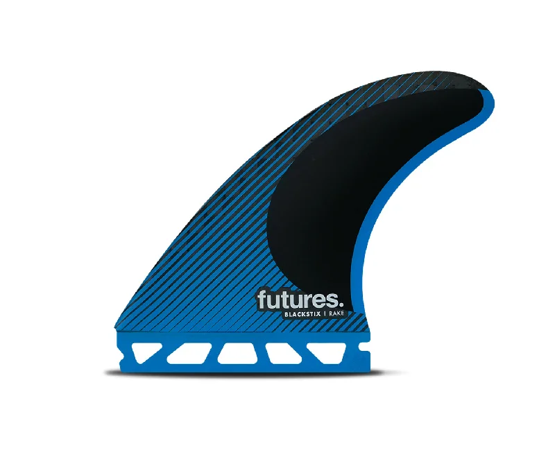 surfboard fins for wave accuracy-Futures R6 Blackstix Tri Fin Set-Blue-Medium