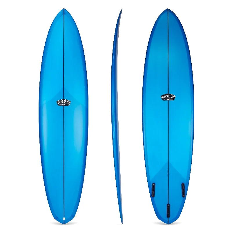 stable surfboards for heavier waves-7'6" Over Easy Surfboard Dark Blue Resin Tint (Poly)