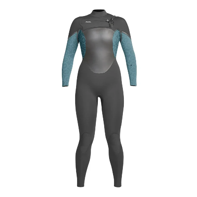 4/3mm Women's XCEL Axis X Front Zip - Graphite/Tinfoil Flower